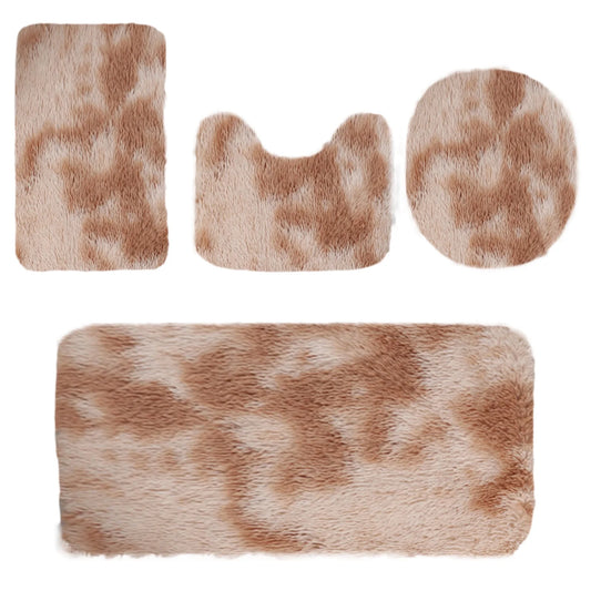 Set 4 Covorașe de Baie Antiderapante, material pufos, Crem